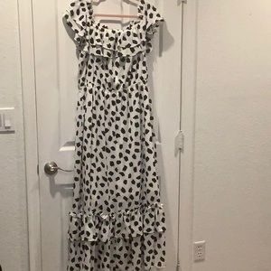 Lane Bryant Black and White Polka Dot Maxi Dress
